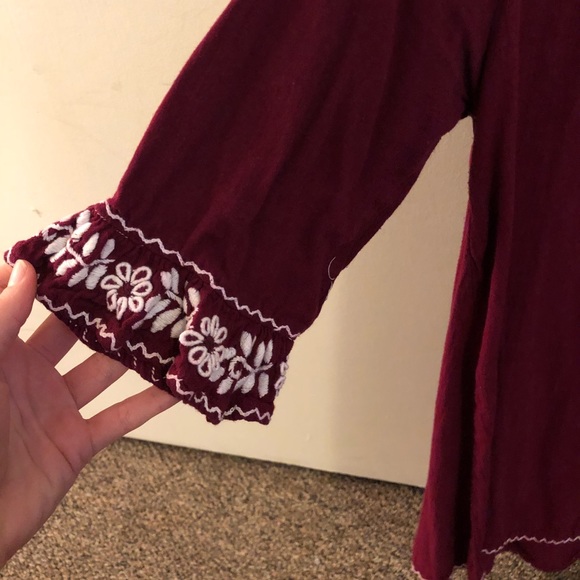 Embroidered Maroon Top - Picture 2 of 4